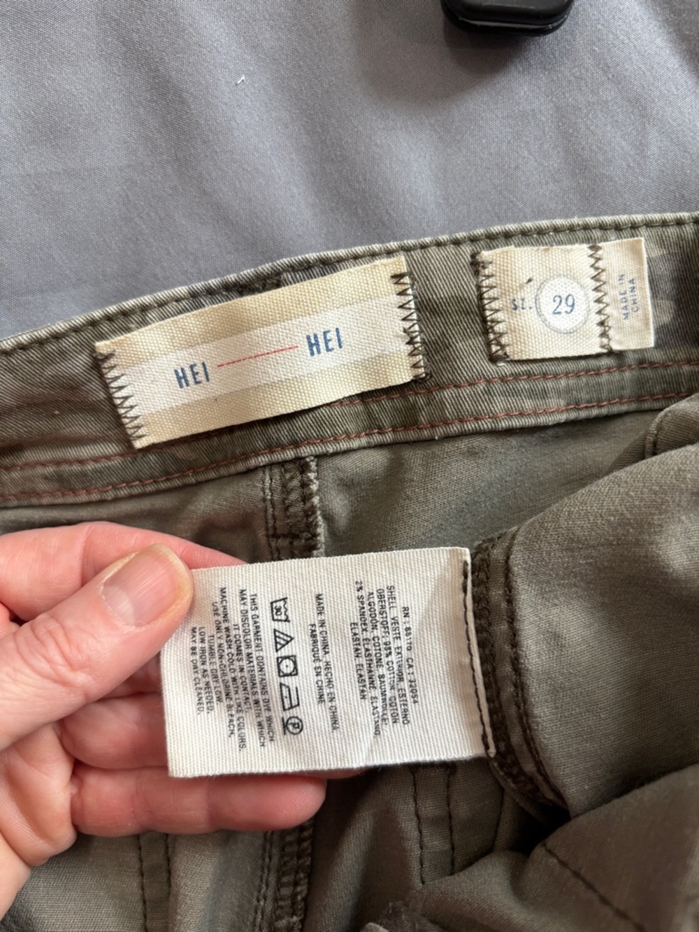 Anthro Hei Hei Camo Utility Pants Skinny Mid Rise 29 Casual Weekend Coastal Chic - Picture 13 of 13